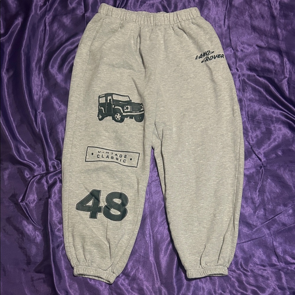Womens Gray 'Land Rover' Graphic Sweatpants